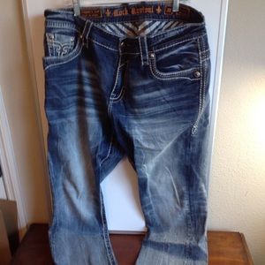 Men Rock Revival jeans pants 38x32 Jason Straight